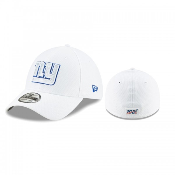 New York Giants White 2019 NFL Sideline Platinum 39THIRTY Flex Hat