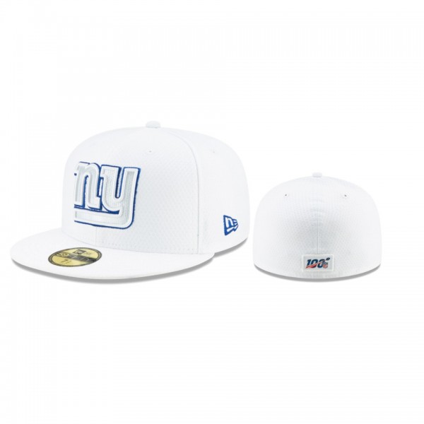 New York Giants White 2019 NFL Sideline Platinum 59FIFTY Fitted Hat