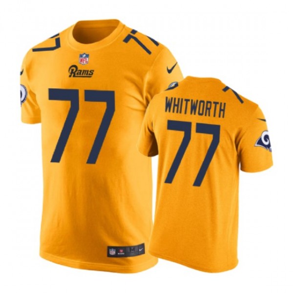Los Angeles Rams #77 Andrew Whitworth Color Rush Nike T-Shirt - Men's