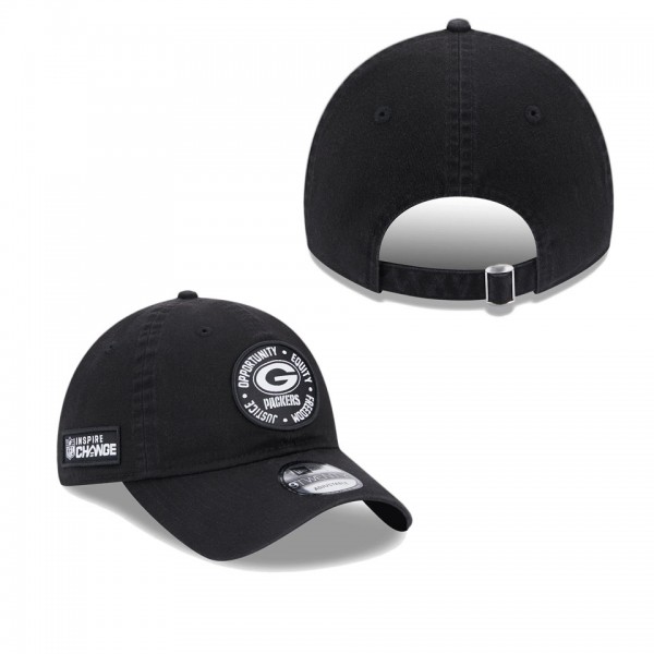 Men's Green Bay Packers Black 2022 Inspire Change 9TWENTY Adjustable Hat