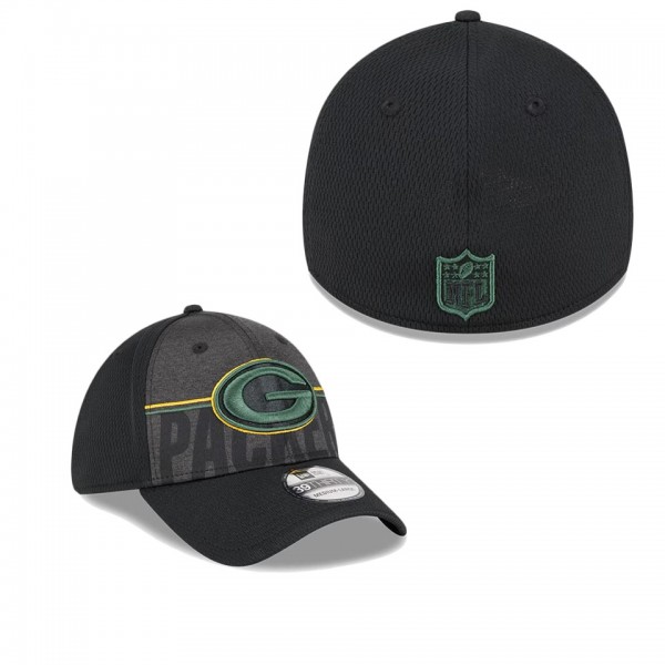 Men's Green Bay Packers Black 2023 NFL Training Camp Team Colorway 39THIRTY Flex Fit Hat