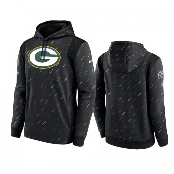 Men's Green Bay Packers Charcoal Therma Pullover 2021 NFL Crucial Catch Hoodie