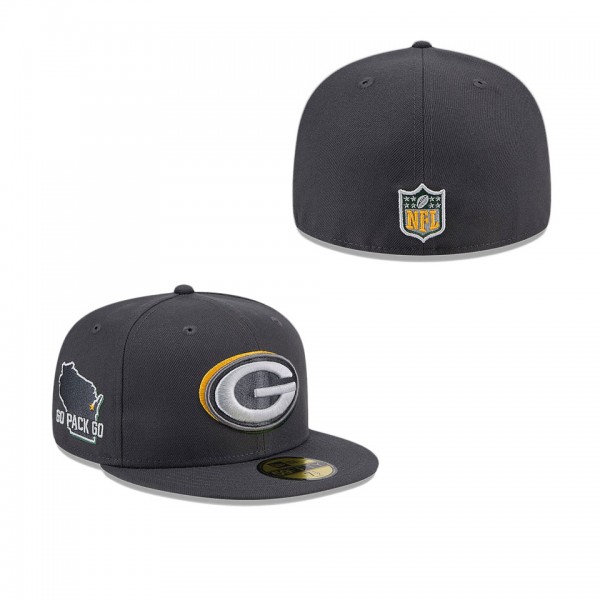 Men's Green Bay Packers Graphite Official 2024 NFL Draft On Stage 59FIFTY Fitted Hat