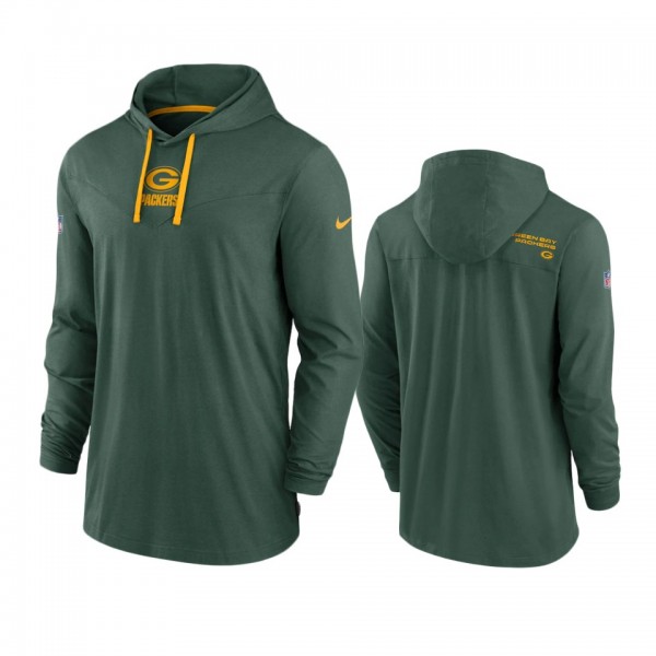 Men's Green Bay Packers Green Hoodie Tri-Blend Sideline Performance T-Shirt