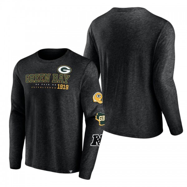 Men's Green Bay Packers Heather Black High Whip Pi...