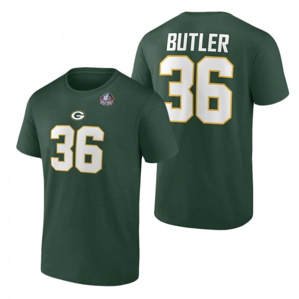 Green Bay Packers LeRoy Butler Green Hall of Fame Name & Number T-Shirt