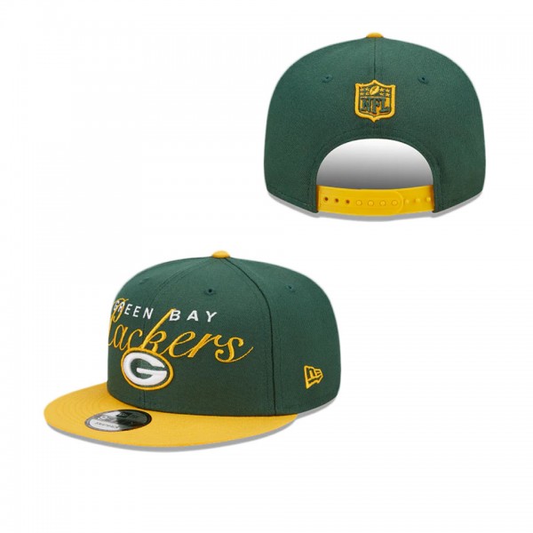 Green Bay Packers Script Overlap 9FIFTY Snapback H...