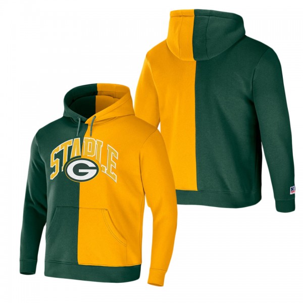 Men's Green Bay Packers NFL x Staple Hunter Green Split Logo Pullover Hoodie