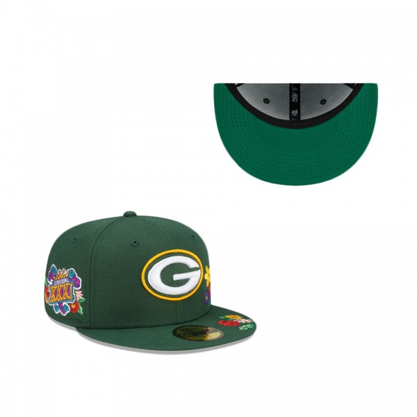 Green Bay Packers Visor Bloom 59FIFTY Fitted Hat