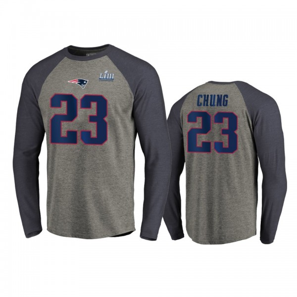 Patriots #23 Patrick Chung Heather Gray Super Bowl...