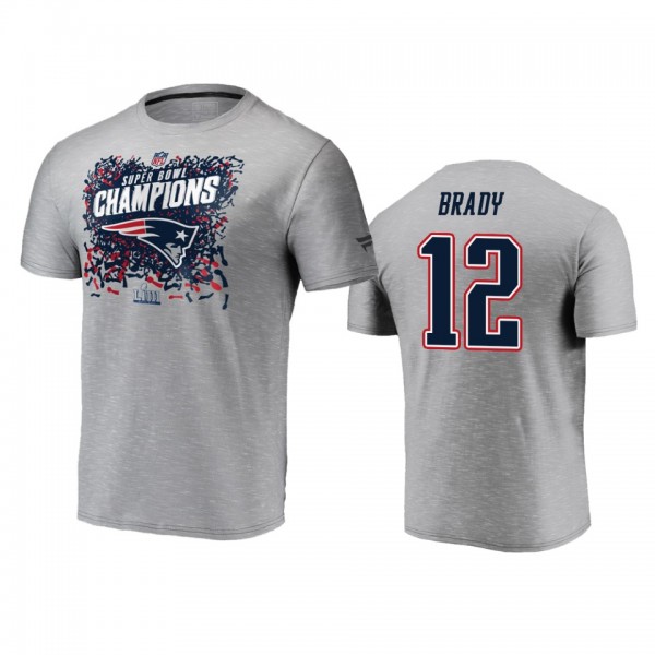 Patriots #12 Tom Brady Heather Gray Super Bowl LII...