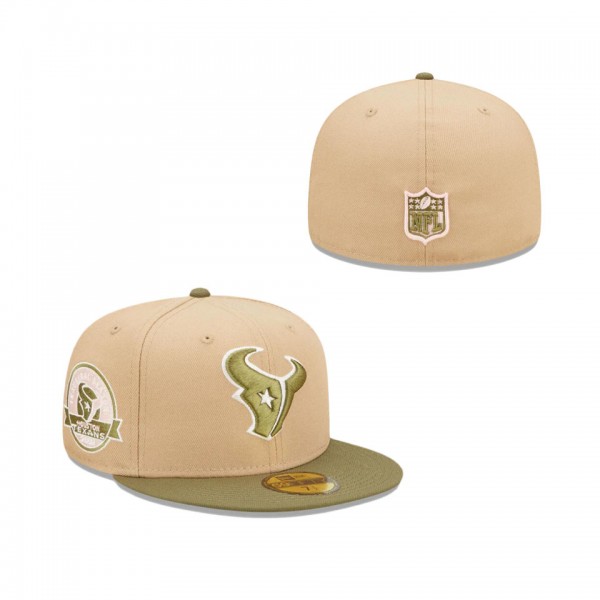 Houston Texans Tan Olive Inaugural Season Saguaro 59FIFTY Fitted Hat