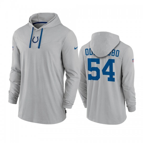 Men's Indianapolis Colts Dayo Odeyingbo Gray Hoodie Tri-Blend Sideline Performance T-Shirt
