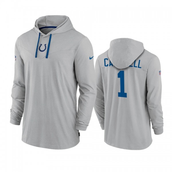 Men's Indianapolis Colts Parris Campbell Gray Hoodie Tri-Blend Sideline Performance T-Shirt