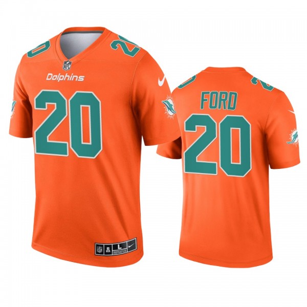 Miami Dolphins Isaiah Ford Orange 2021 Inverted Le...