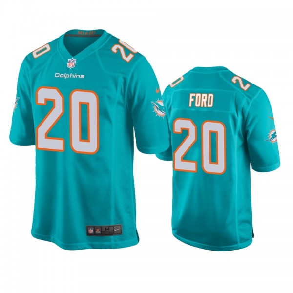 Miami Dolphins Isaiah Ford Aqua Game Jersey