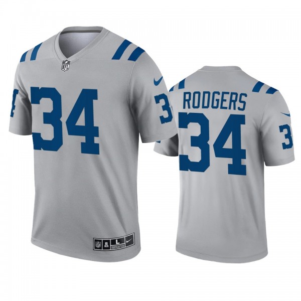 Indianapolis Colts Isaiah Rodgers Gray 2021 Inverted Legend Jersey