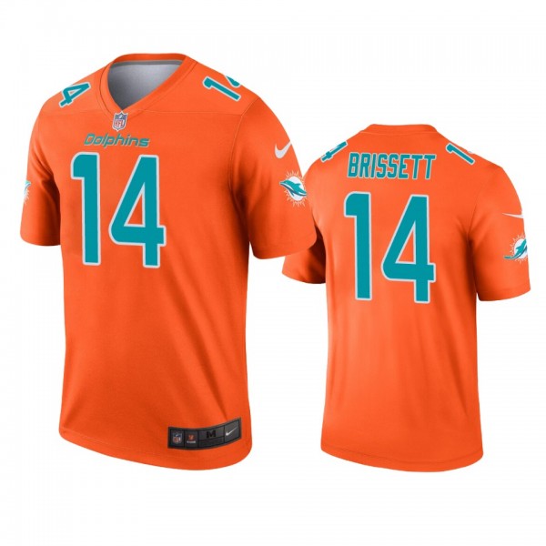 Miami Dolphins Jacoby Brissett Orange Inverted Legend Jersey