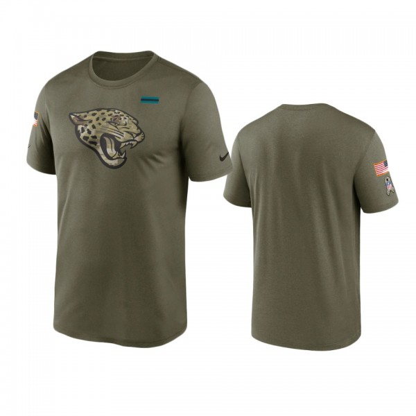 Jacksonville Jaguars Olive 2021 Salute To Service Legend Performance T-Shirt