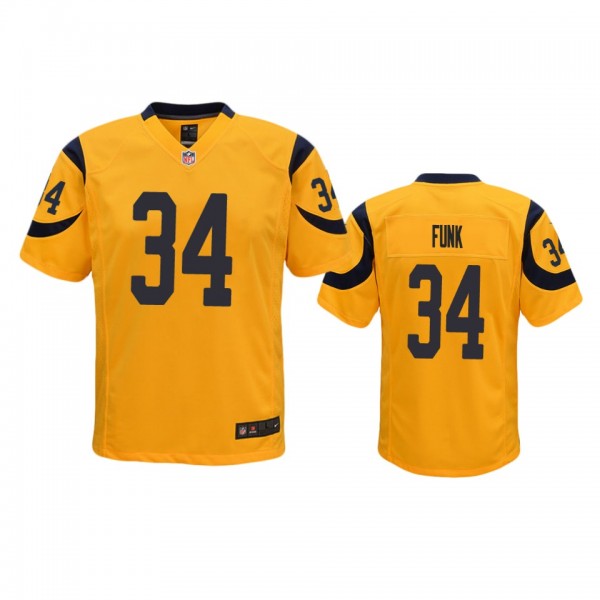 Los Angeles Rams Jake Funk Gold Color Rush Game Je...