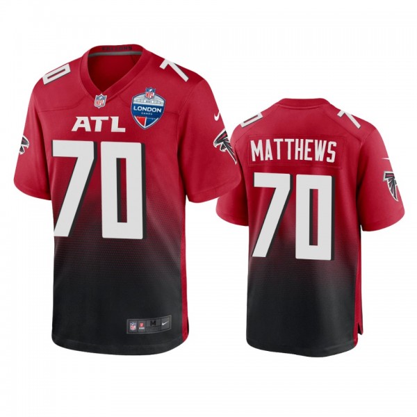 Atlanta Falcons Jake Matthews Red 2021 NFL London ...