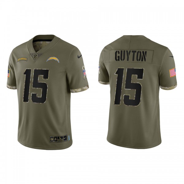Jalen Guyton Los Angeles Chargers Olive 2022 Salut...