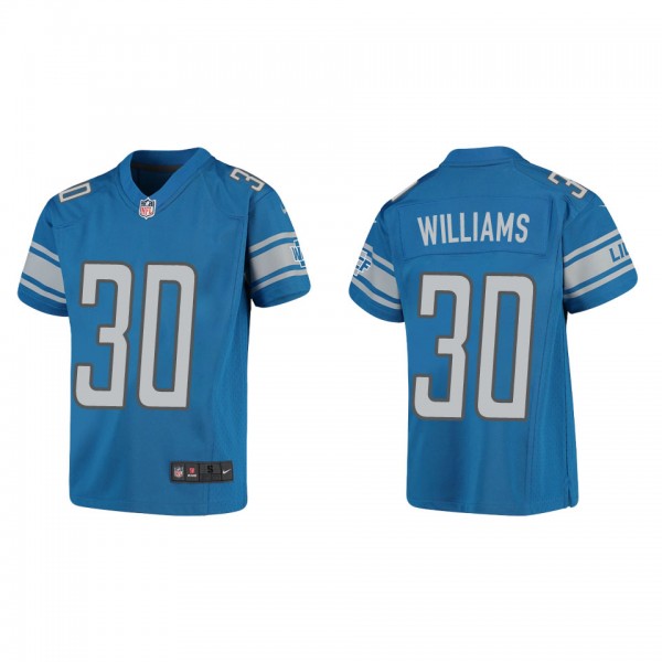 Youth Jamaal Williams Detroit Lions Blue Game Jers...