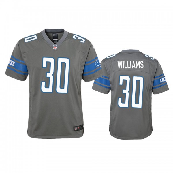 Detroit Lions Jamaal Williams Steel Color Rush Game Jersey