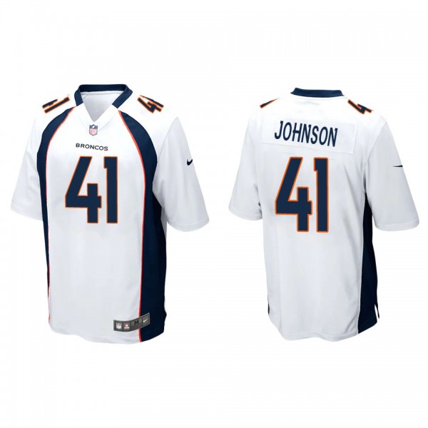 Men's Denver Broncos Jamar Johnson White Game Jers...