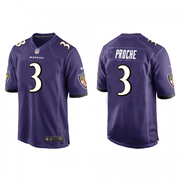 Men's Baltimore Ravens James Proche Purple Game Je...