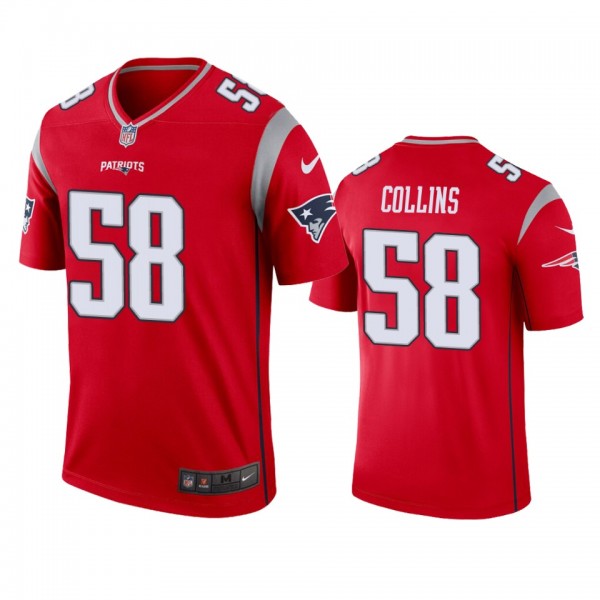 New England Patriots Jamie Collins Red Inverted Le...