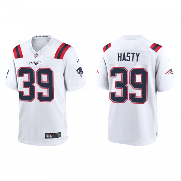 Men's New England Patriots JaMycal Hasty White Game Jersey