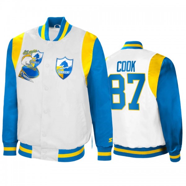 Los Angeles Chargers Jared Cook White Powder Blue Retro The All-American Full-Snap Jacket
