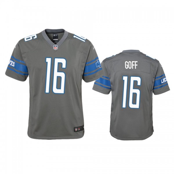 Detroit Lions Jared Goff Steel Color Rush Game Jer...