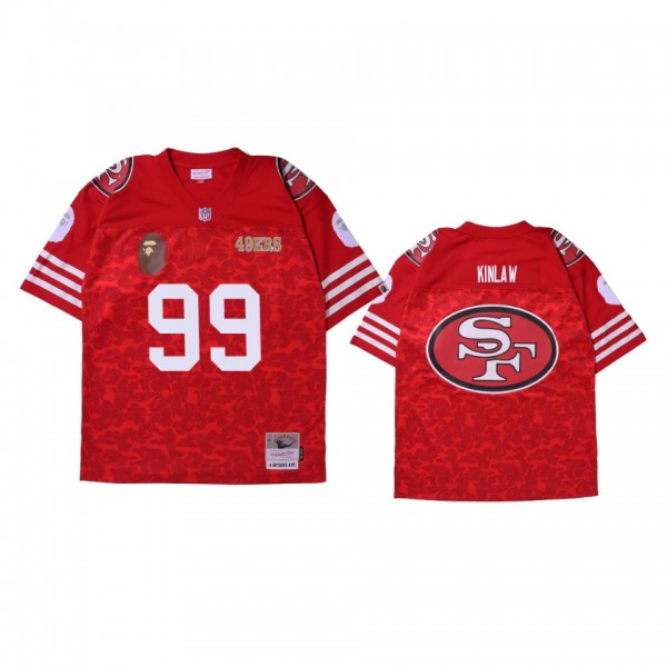 San Francisco 49ers Javon Kinlaw Red BAPE x NFL Le...