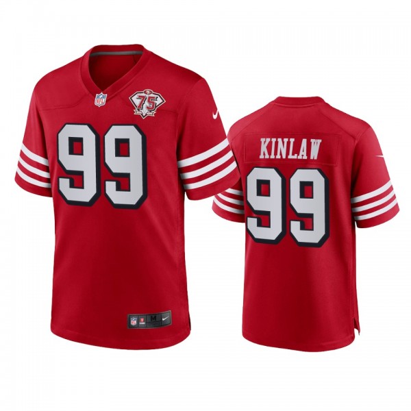 San Francisco 49ers Javon Kinlaw Scarlet 75th Anni...