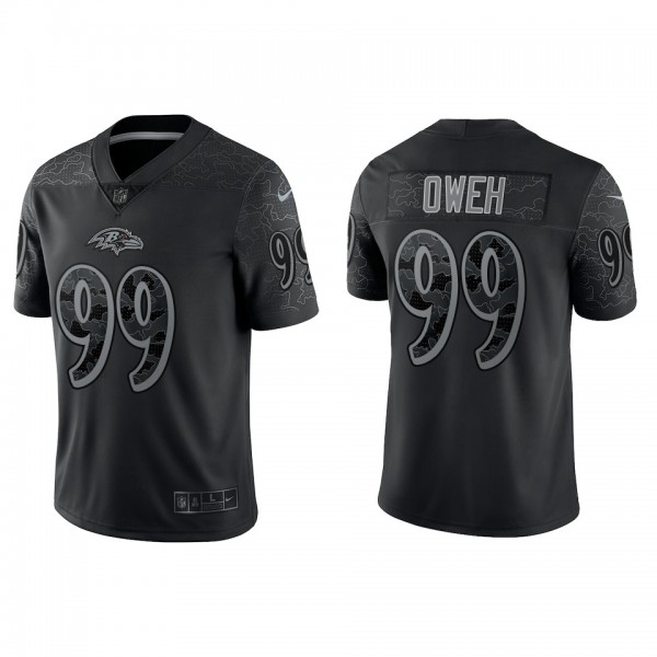Jayson Oweh Baltimore Ravens Black Reflective Limited Jersey