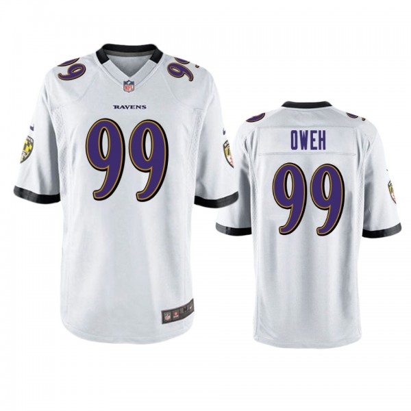 Baltimore Ravens Jayson Oweh White Game Jersey