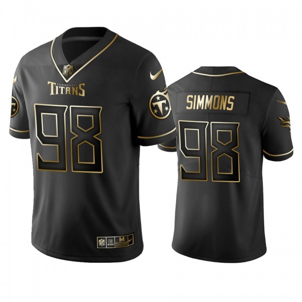 Tennessee Titans Jeffery Simmons Black 2019 Vapor Limited Golden Edition Jersey