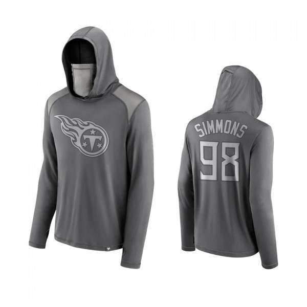 Jeffery Simmons Tennessee Titans Gray Rally On Transitional Face Covering with Face Covering Hoodie