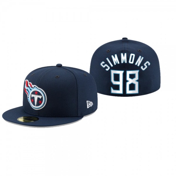 Tennessee Titans Jeffery Simmons Navy Omaha 59FIFTY Fitted Hat