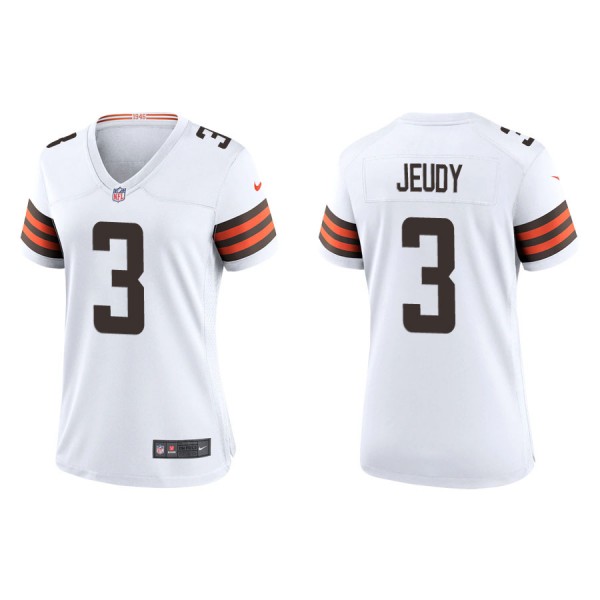Women's Cleveland Browns Jerry Jeudy White Game Je...