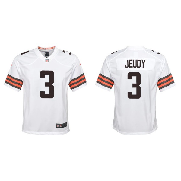 Youth Cleveland Browns Jerry Jeudy White Game Jers...