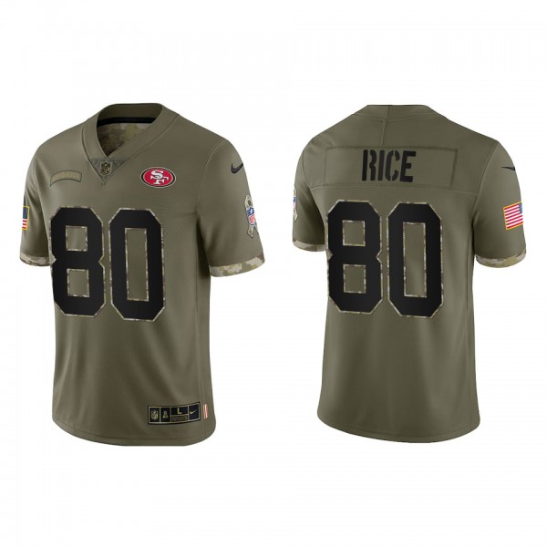 Jerry Rice San Francisco 49ers Olive 2022 Salute T...