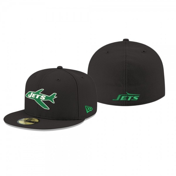 New York Jets Black Omaha Throwback 59FIFTY Fitted...