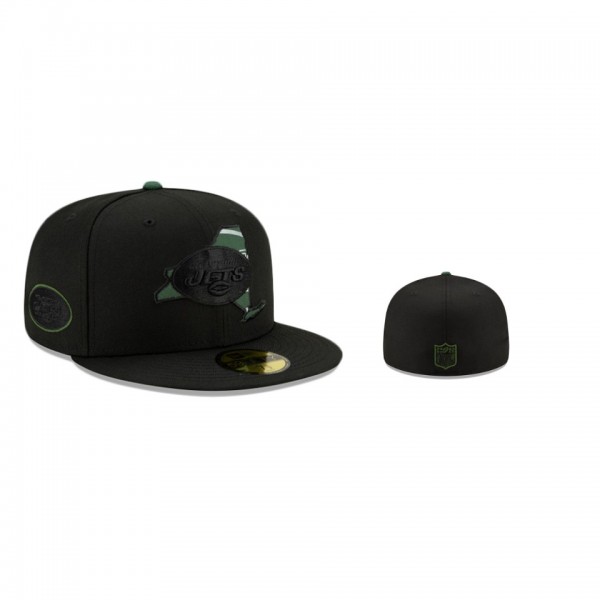 New York Jets Black State Logo Reflect 59Fifty Hat