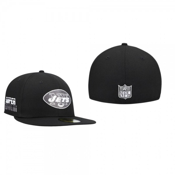 New York Jets Black Super Bowl Patch 59FIFTY Fitte...