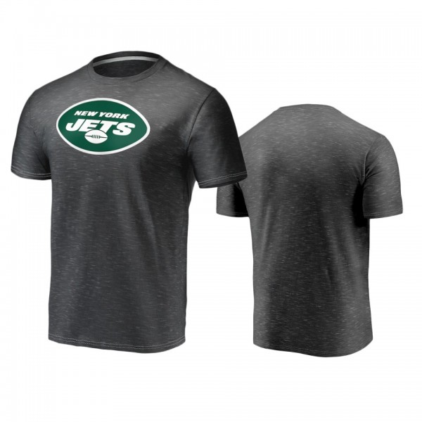 New York Jets Charcoal Space Dye Primary Logo T-Sh...