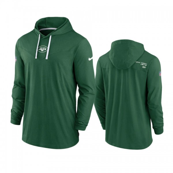 New York Jets Green Sideline Performance Hoodie Long Sleeve T-Shirt