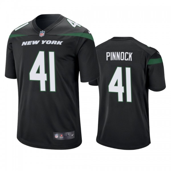 New York Jets Jason Pinnock Black Game Jersey
